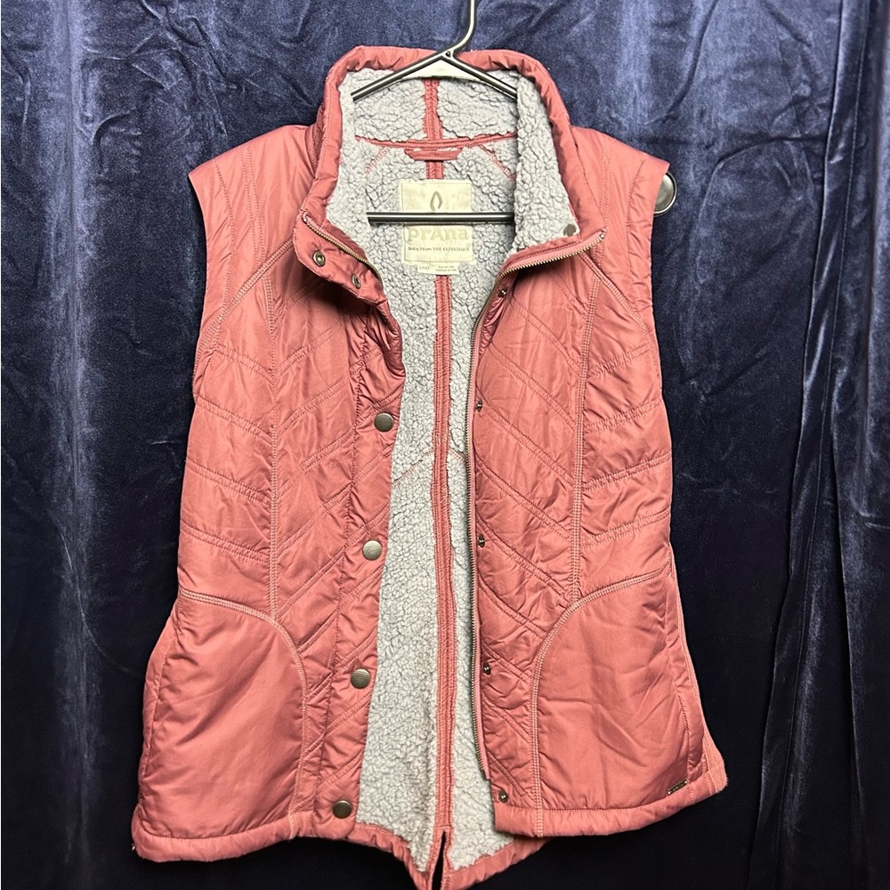 Prana Coral Quilted Vest with Sherpa Lining